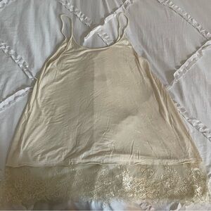 Altar'd State Cream Lace Hem Tank Top